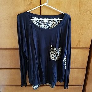 High Low Leopard Back Top